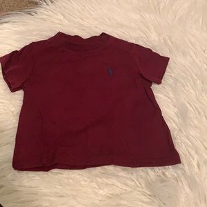 Burgundy Ralph Lauren Baby Crewneck Tee